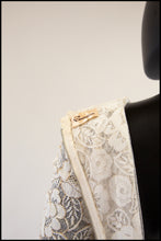 Vintage 1950s Ivory Gold Lace Princess Gown
