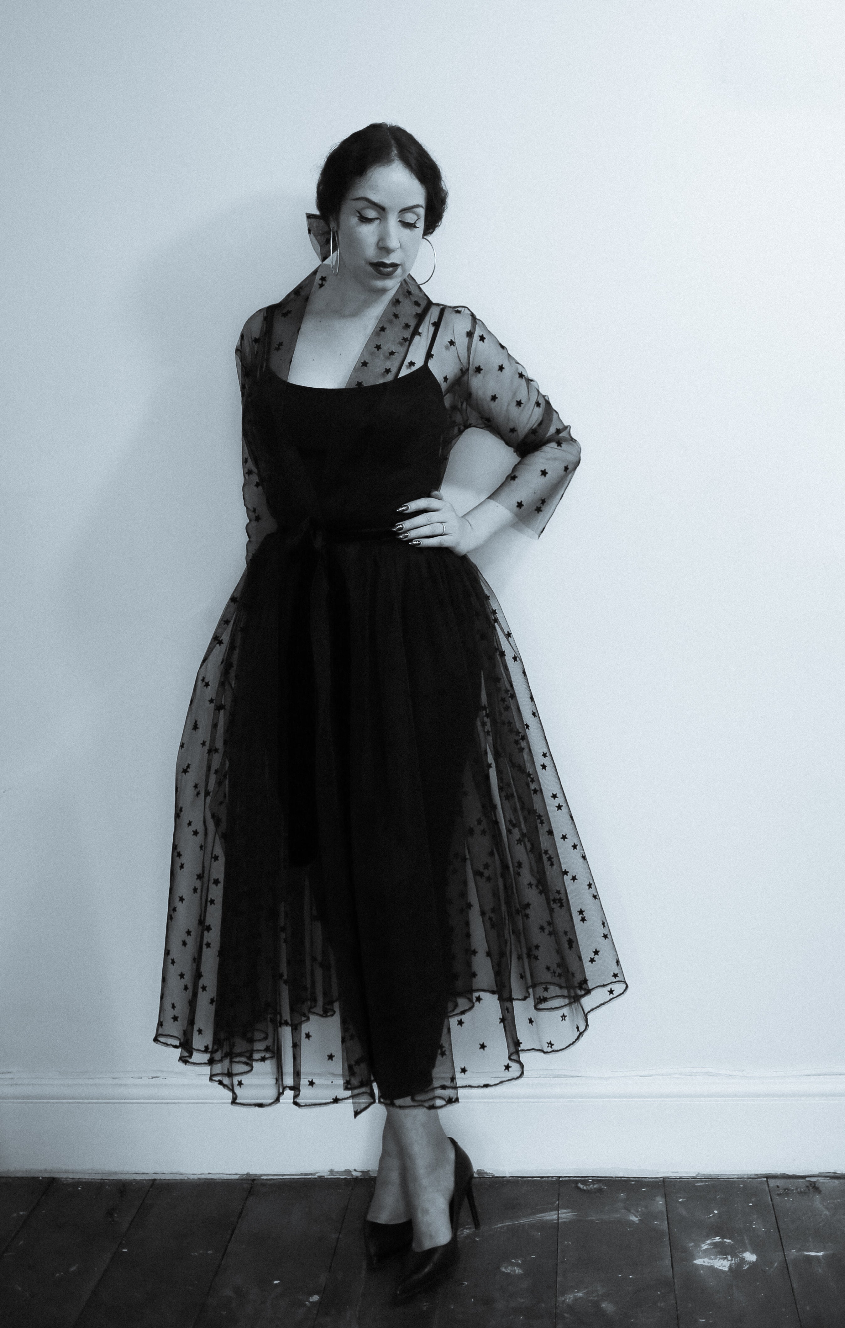Black Magic - Tulle Coat Dress