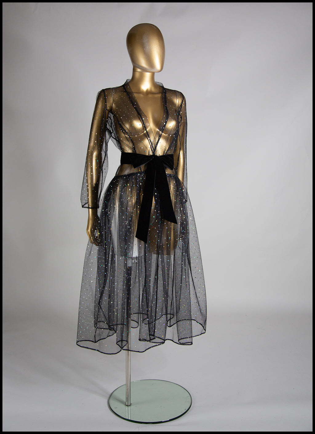 Black Disco Tulle Dress Coat