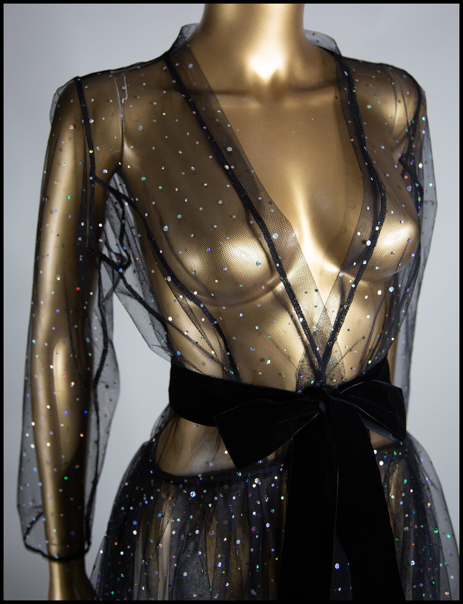 Black Disco Tulle Dress Coat