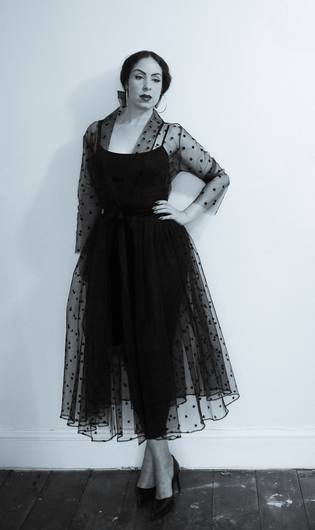 Black Magic - Tulle Coat Dress
