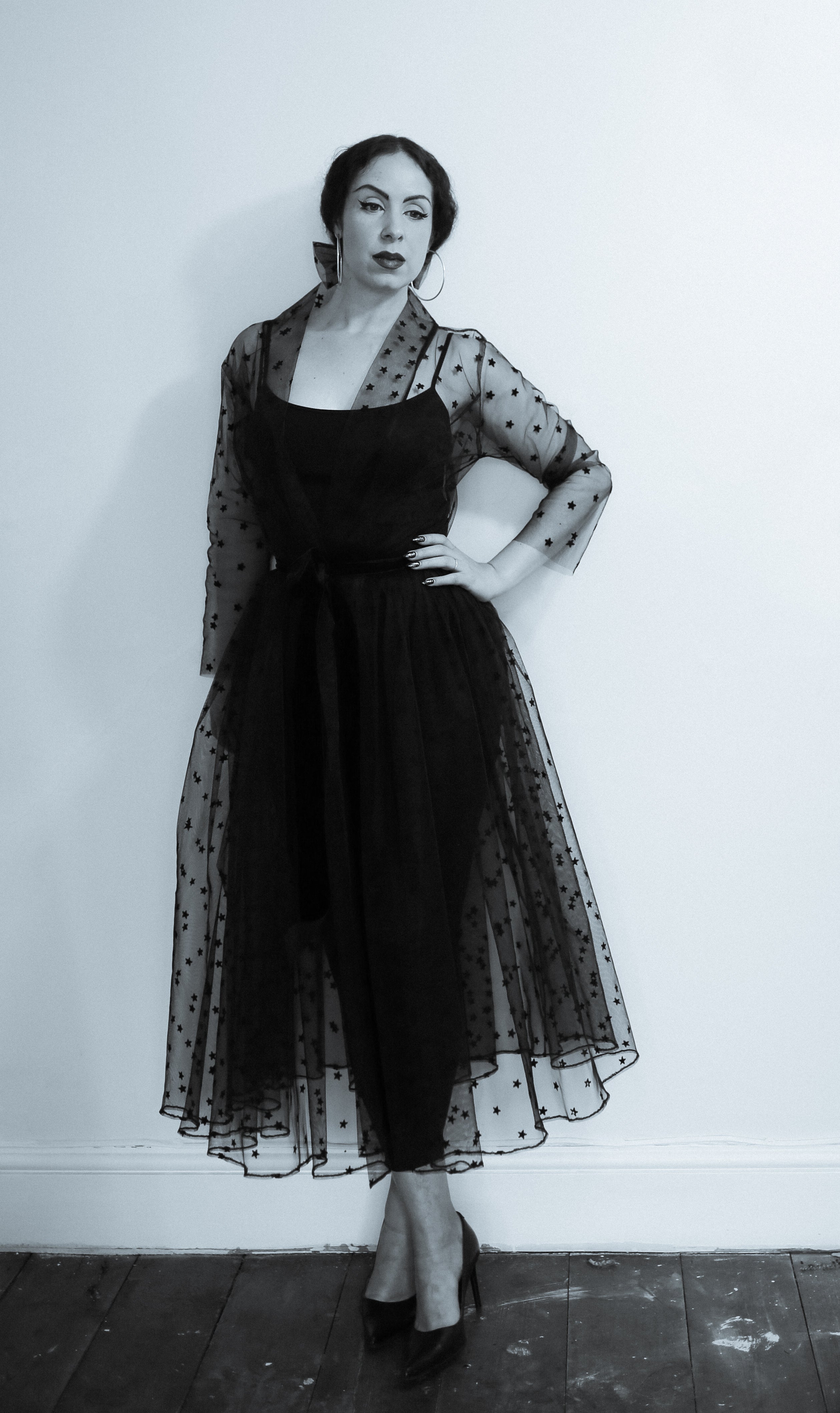 Black Magic - Tulle Coat Dress