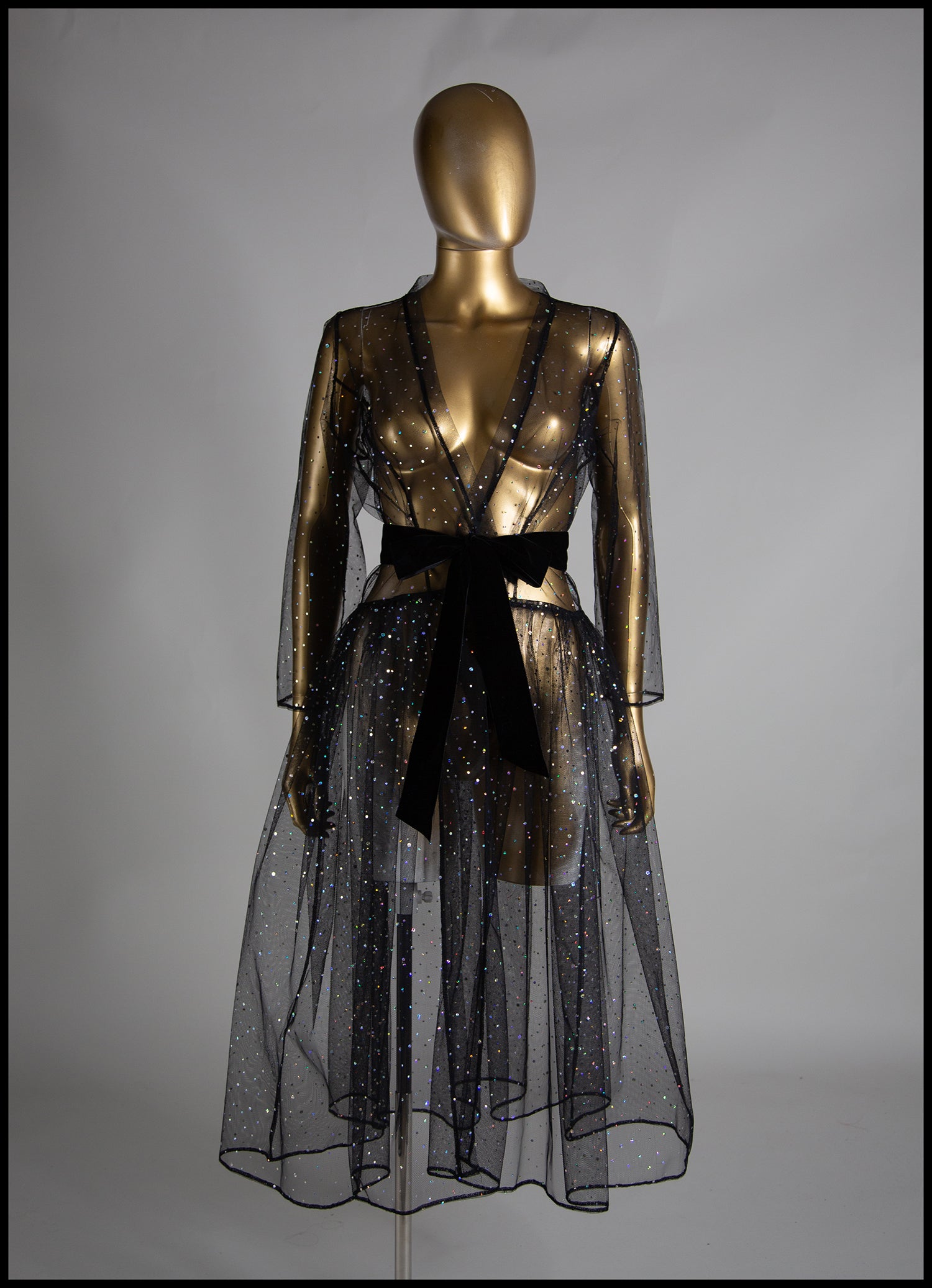 Black Disco Tulle Dress Coat