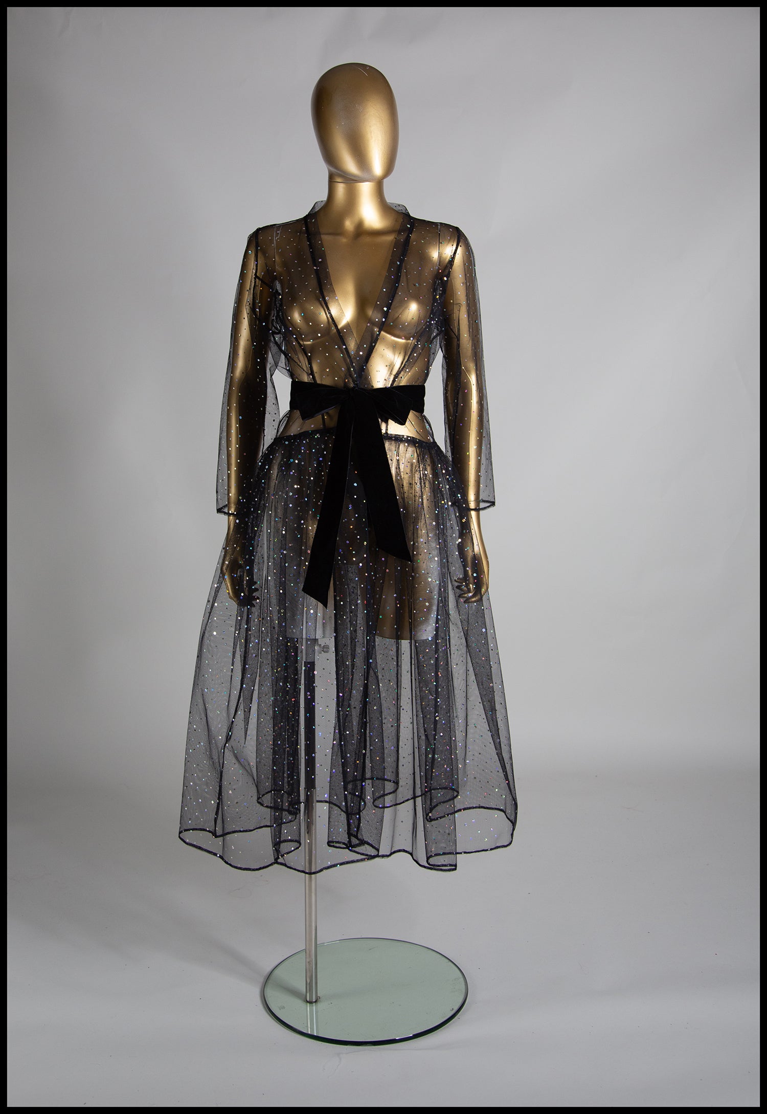 Black Disco Tulle Dress Coat