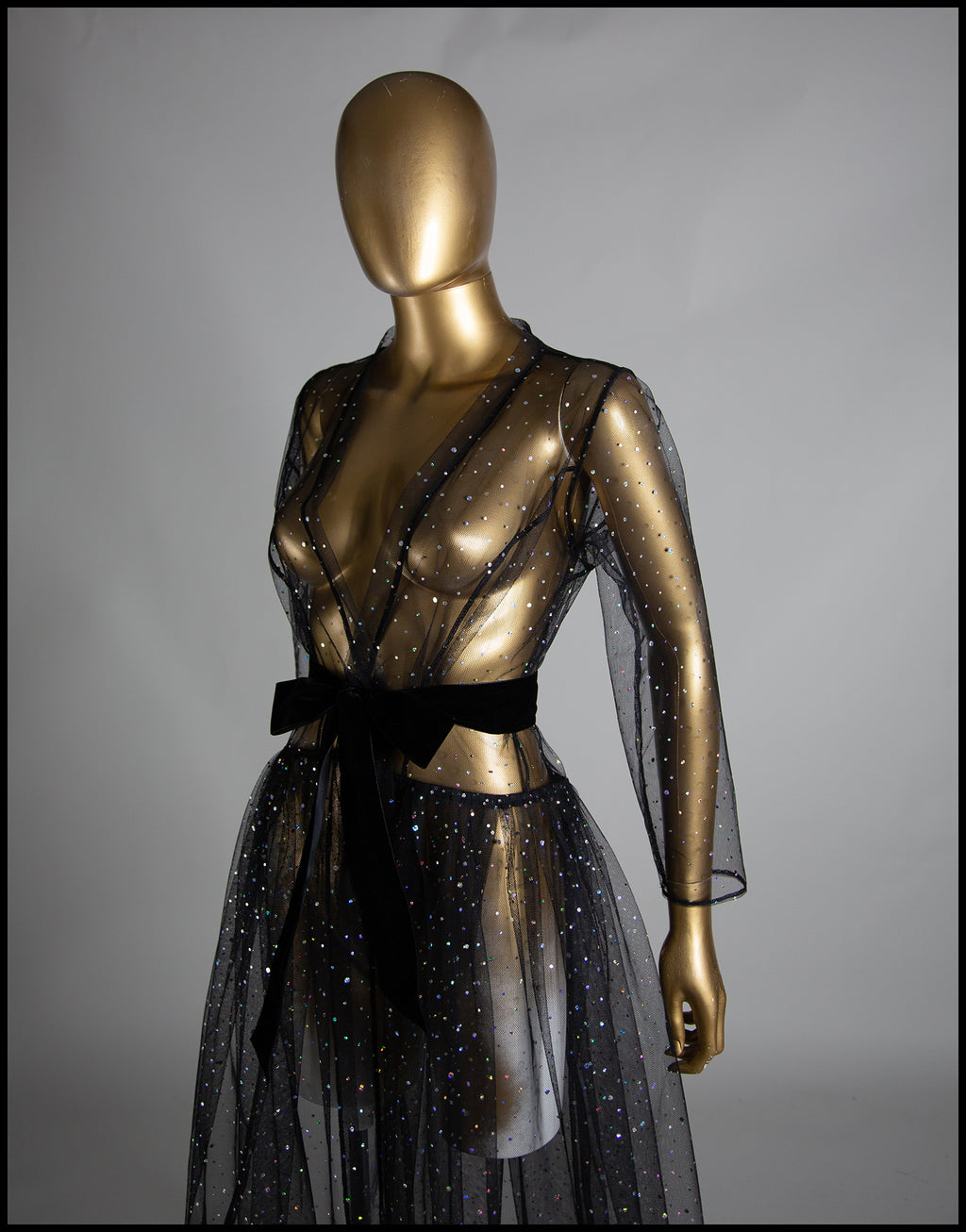 Black Disco Tulle Dress Coat
