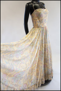 Vintage 1970s Paisley Print Maxi Dress and Jacket
