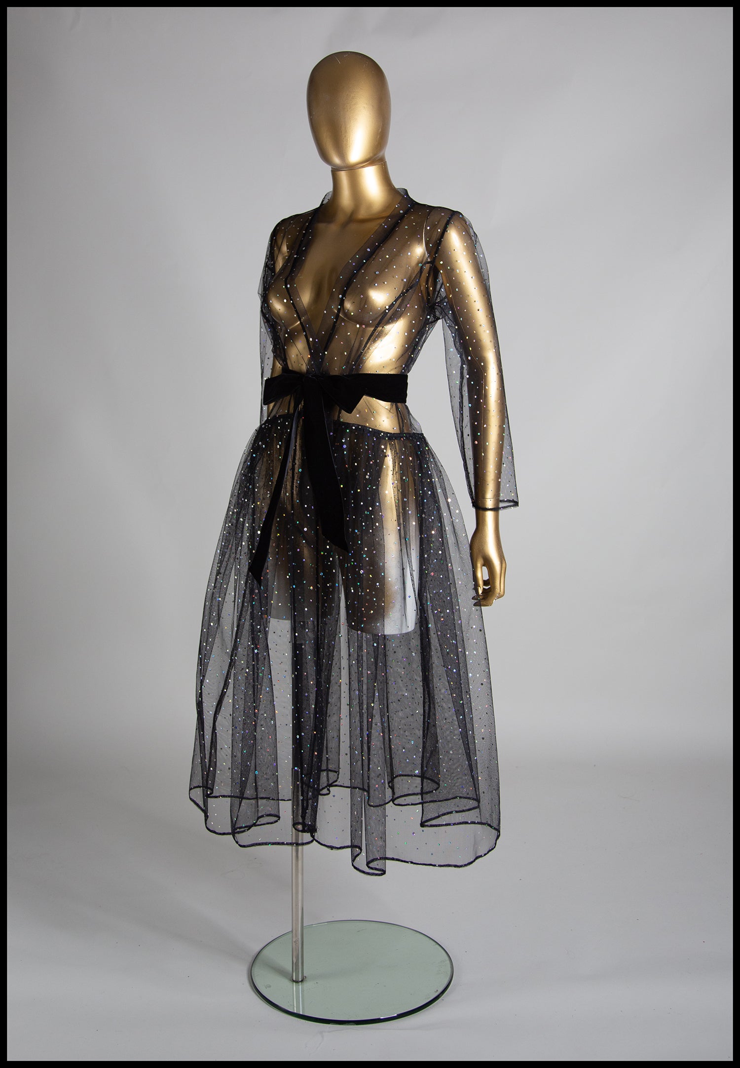 Black Disco Tulle Dress Coat