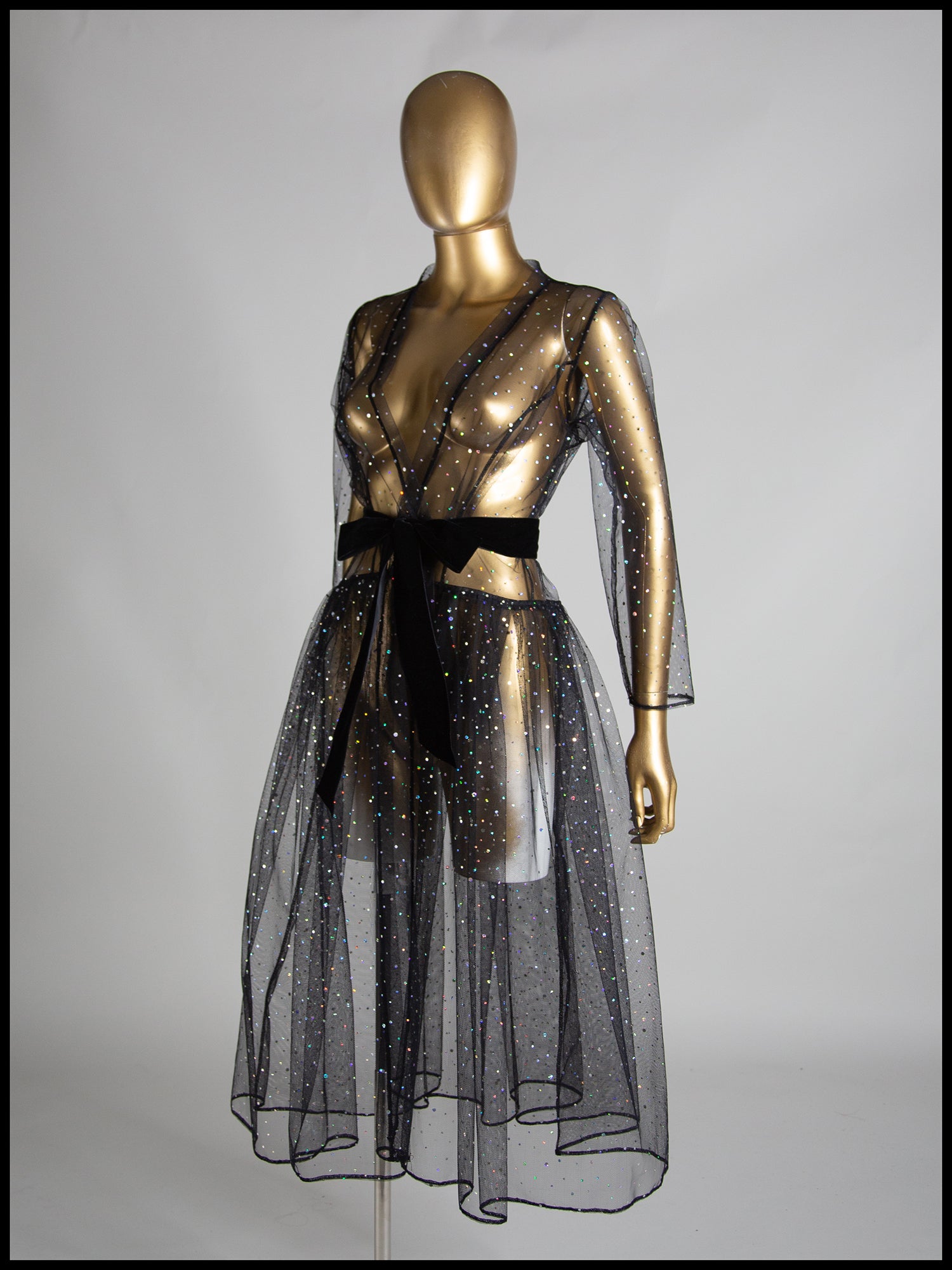 Black Disco Tulle Dress Coat