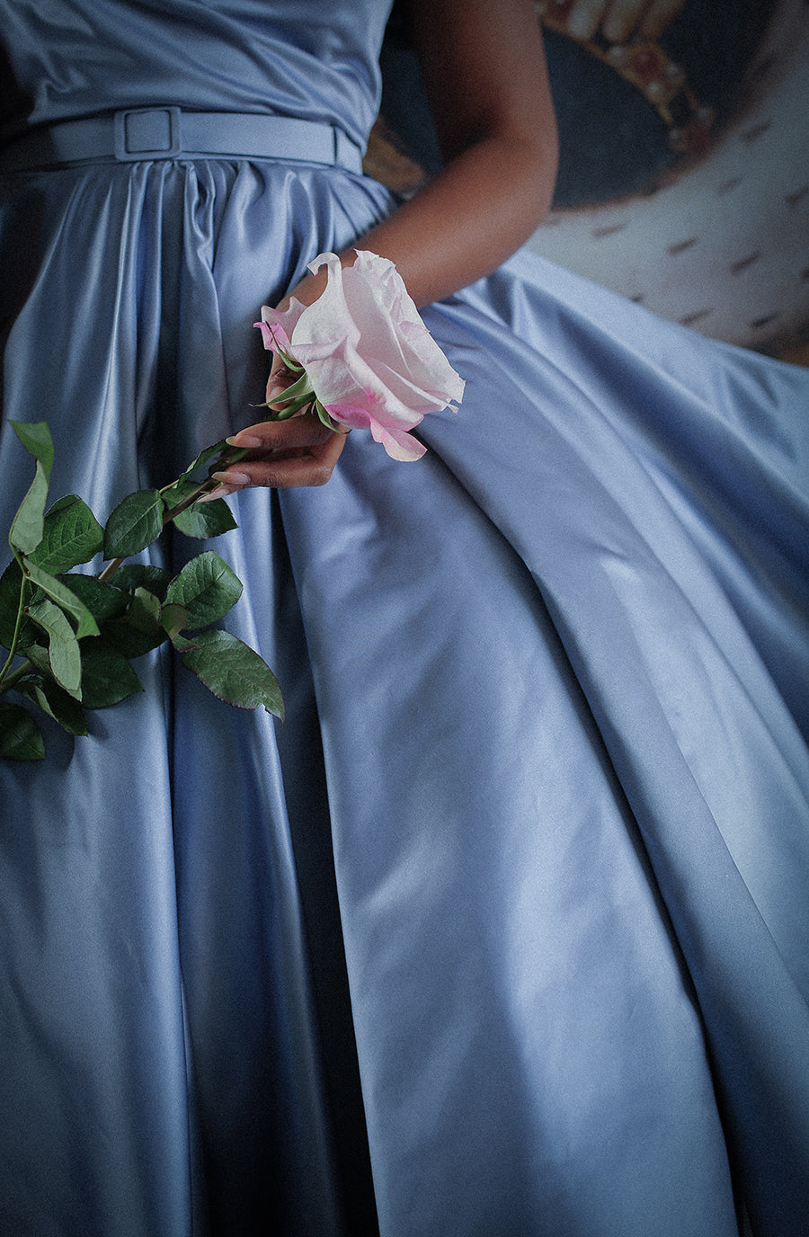 Brier Rose - Blue Silk Duchess Satin Dress