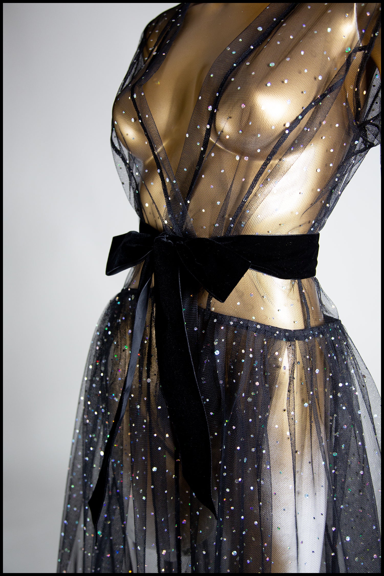 Black Disco Tulle Dress Coat