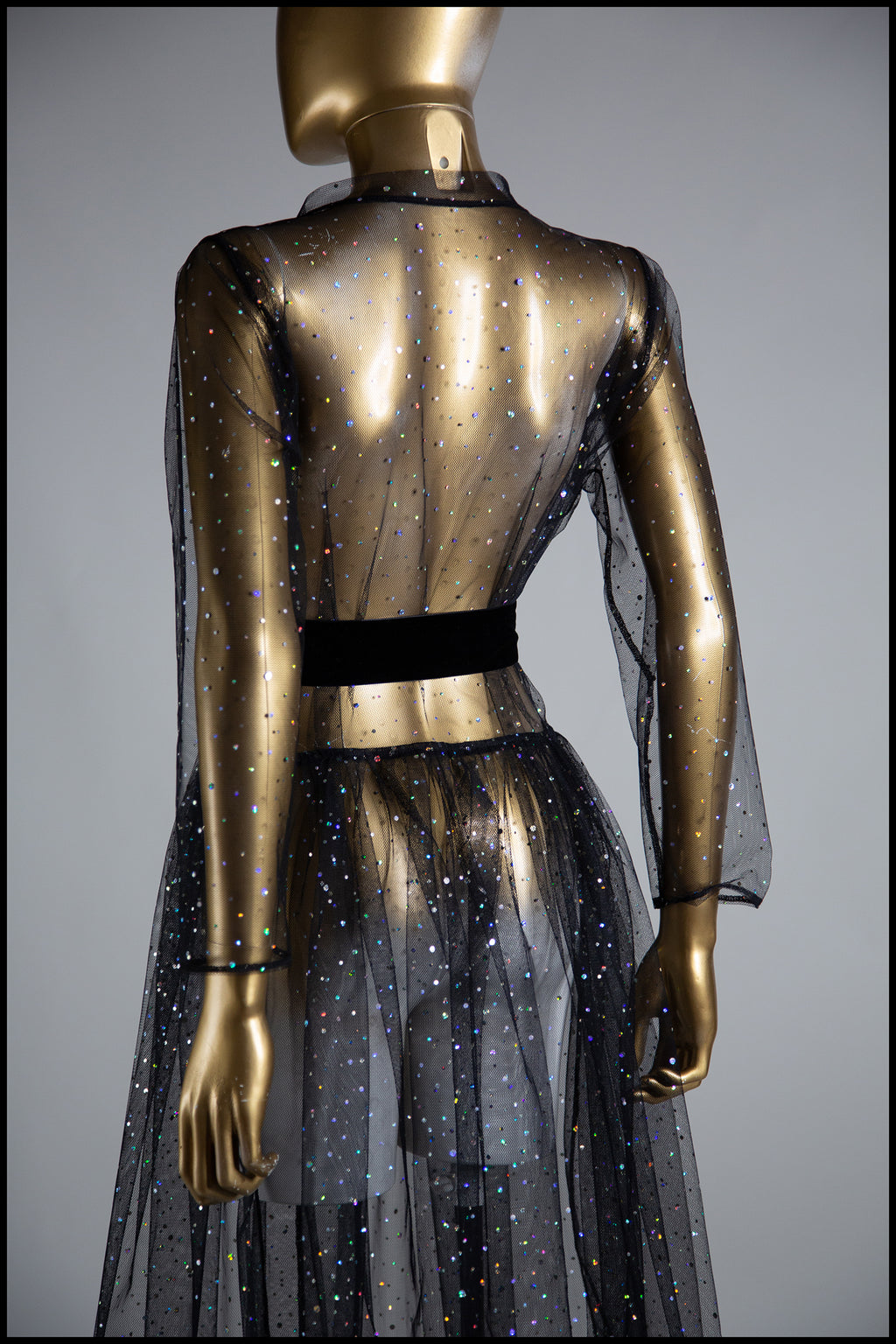 Black Disco Tulle Dress Coat