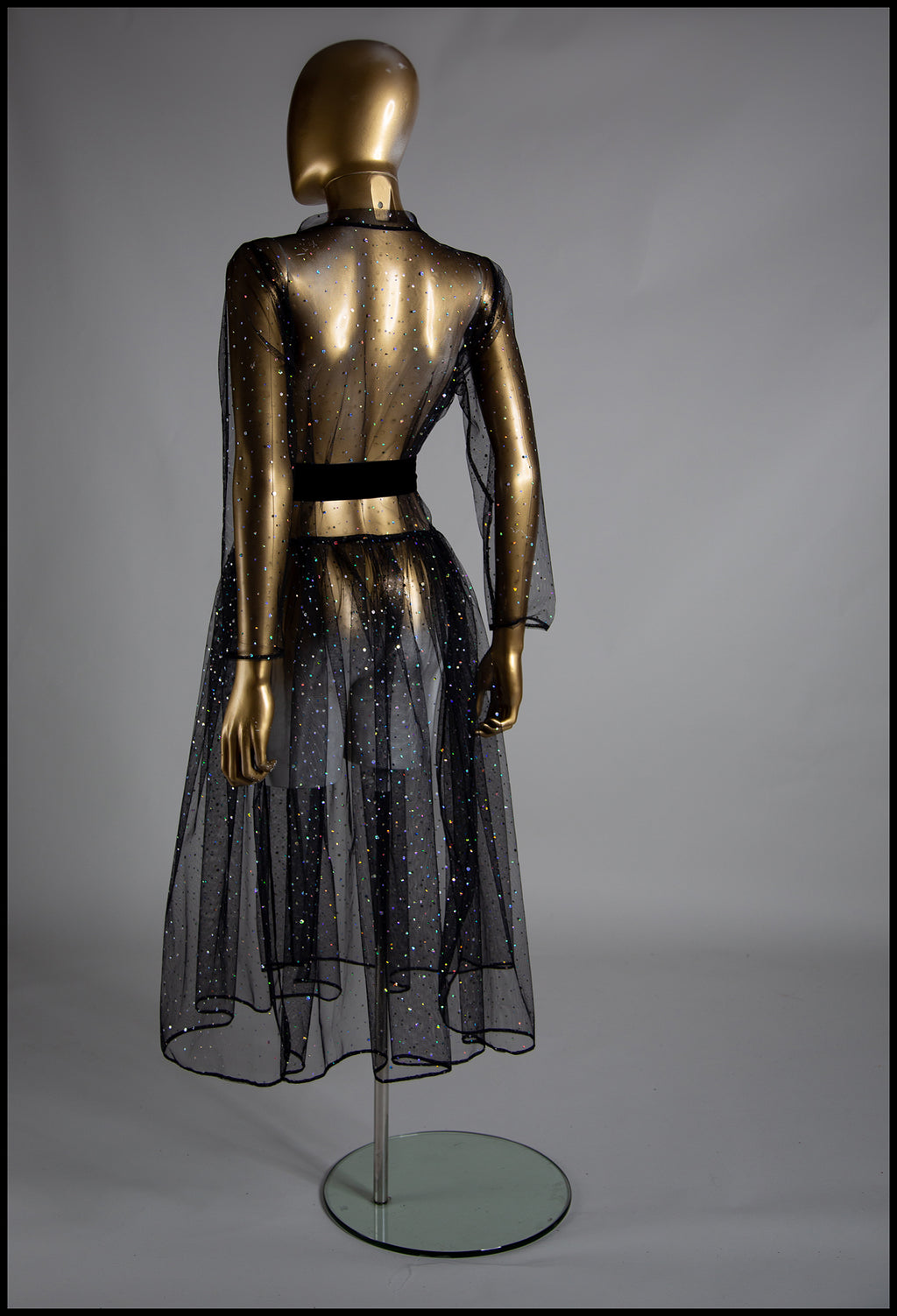 Black Disco Tulle Dress Coat