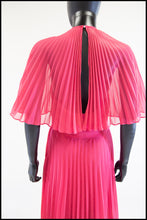 Vintage 1970s Hot Pink Chiffon Maxi Dress