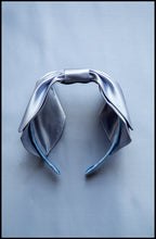 Dusky Blue Silk Bow Headband