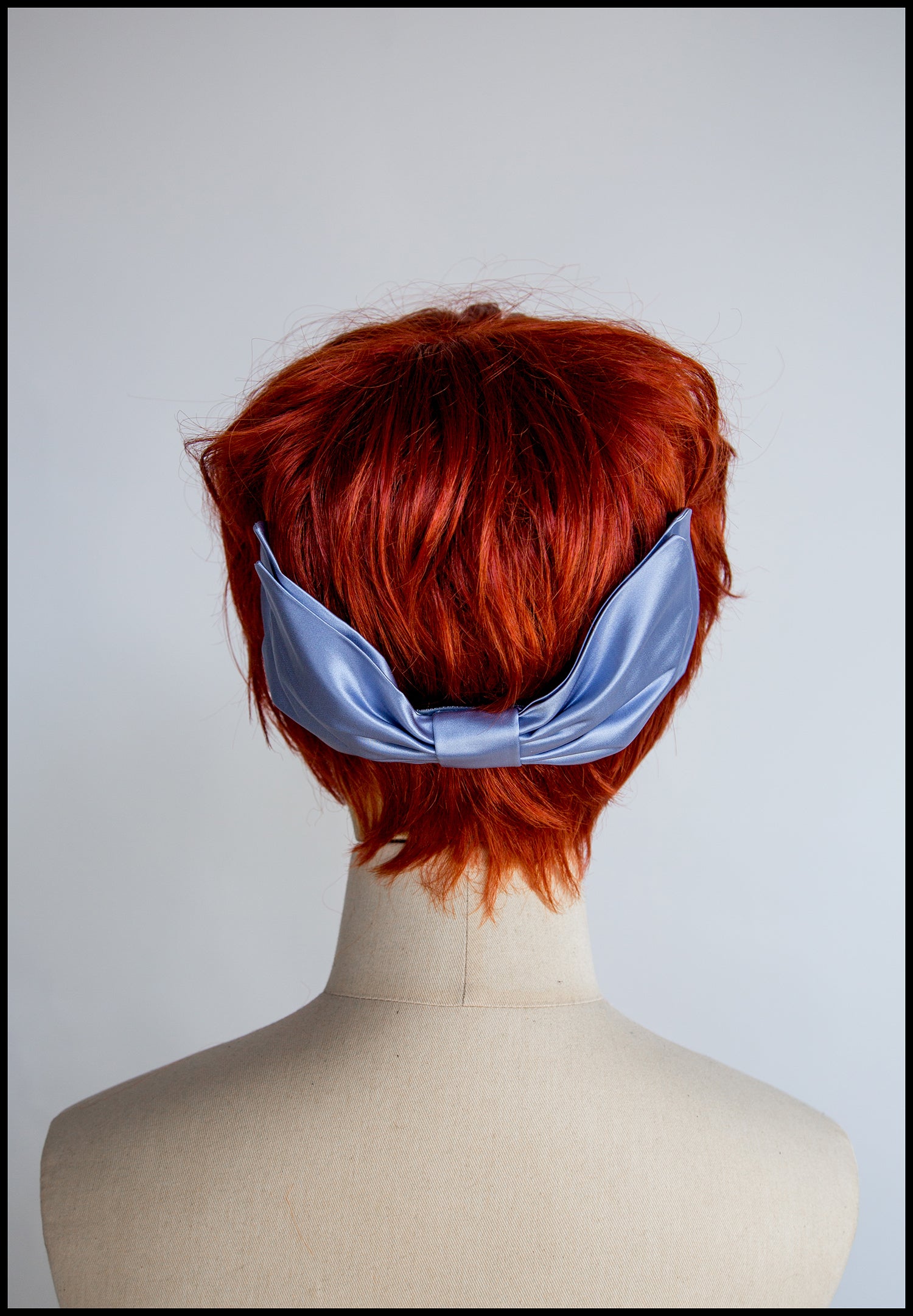 Dusky Blue Silk Bow Headband