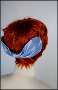 Dusky Blue Silk Bow Headband