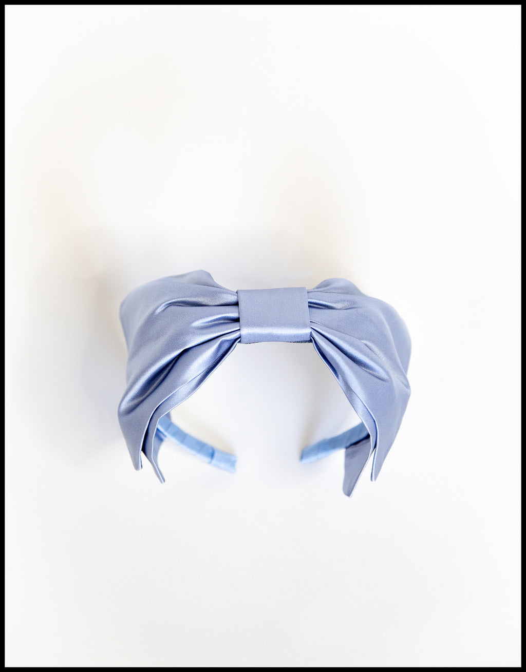 Dusky Blue Silk Bow Headband
