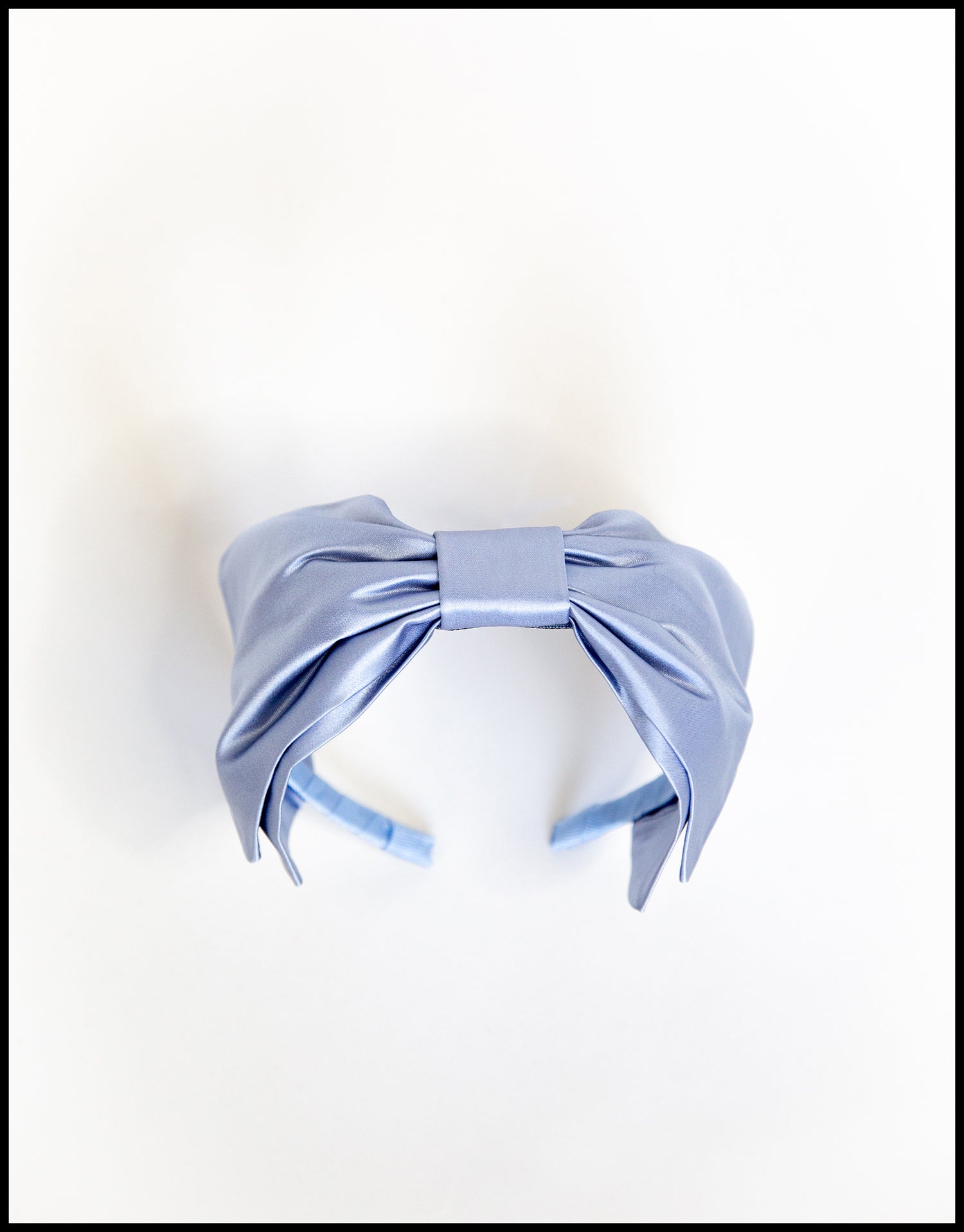 Dusky Blue Silk Bow Headband