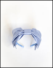Dusky Blue Silk Bow Headband