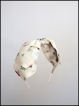 Embroidered Floral Silk Bow Headband