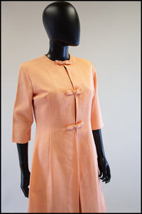 Vintage 1960s Peach Mini Dress and Coat Suit