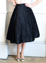 Vintage 1980s Black Velvet Swing Skirt