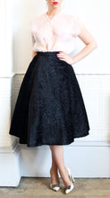 Vintage 1980s Black Velvet Swing Skirt