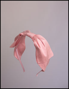 Pink Silk Bow Headband