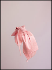Pink Silk Bow Headband