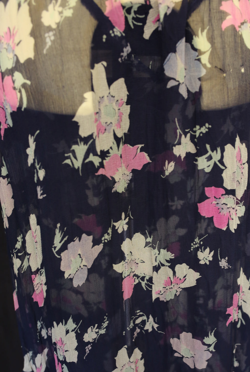 Vintage 1930s Floral Chiffon Gown