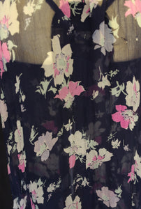 Vintage 1930s Floral Chiffon Gown