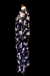 Vintage 1930s Floral Chiffon Gown