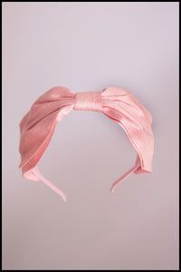 Pink Silk Bow Headband