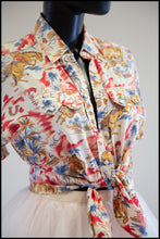 Vintage 1980s Rockmount Cowboys at the Beach Hawaiian Shirt