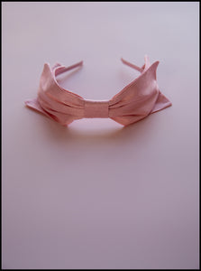 Pink Silk Bow Headband