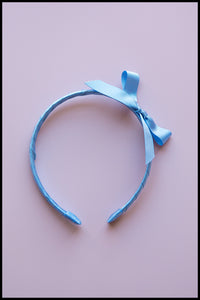 Blue Grosgrain Bow Headband