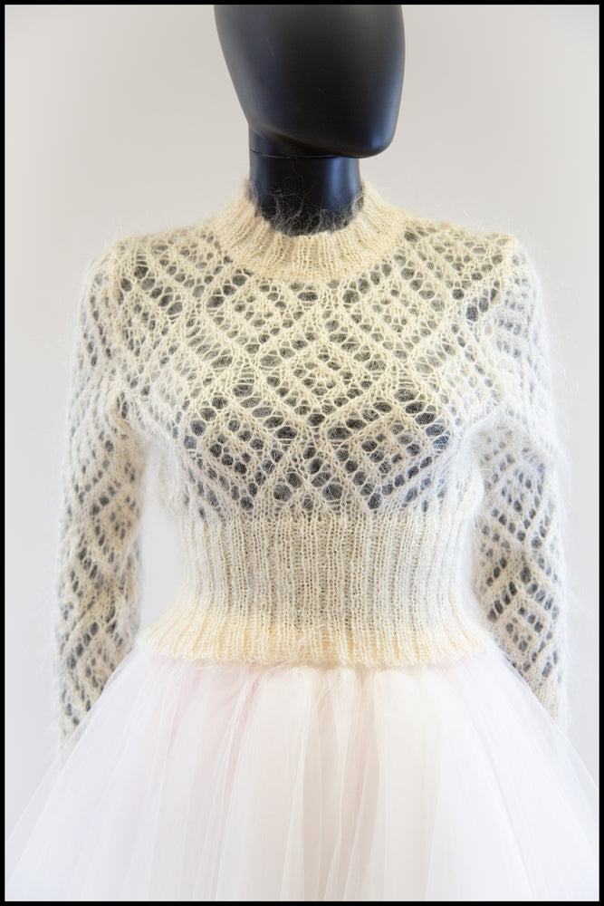 Vintage 1980s Cream Mohair Sweater