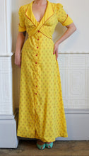 RESERVED Vintage 1970s Yellow Crepe Maxi Dress