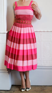 RESERVED Vintage 1960s Pink Stripe Dress