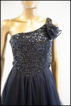 Vintage 1980s Asymmetric Black Tulle Dress