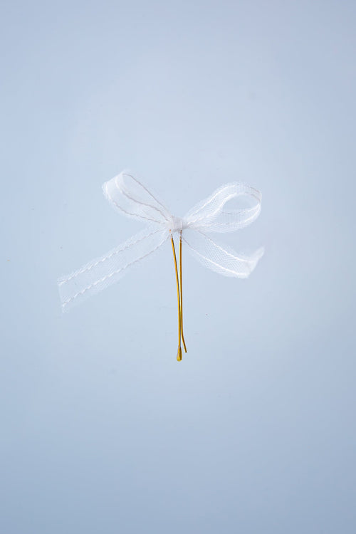 white tulle bow bobby pin alexandra king bridal hair