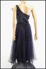 Vintage 1980s Asymmetric Black Tulle Dress