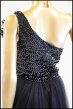 Vintage 1980s Asymmetric Black Tulle Dress