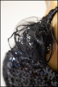 Vintage 1980s Asymmetric Black Tulle Dress