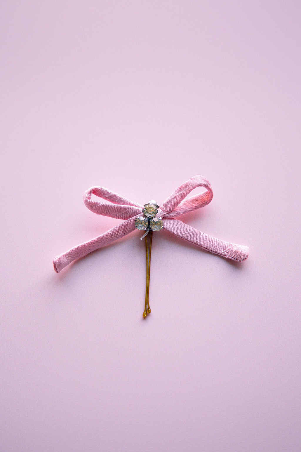 Pink Silk Bow Hair Pin