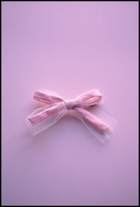 Pink Silk Tulle Small Bow