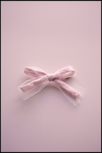 Pink Silk Tulle Small Bow