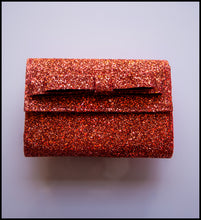 Ruby Red Glitter Clutch Bag