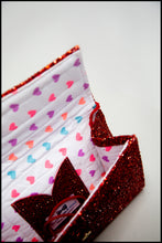 Ruby Red Glitter Clutch Bag