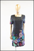 Vintage 1980s Sequin Novelty Party Dress